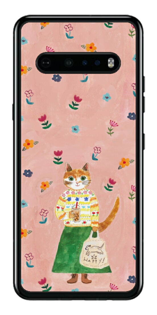 LG V60 ThinQ 5G用 【コラボ プリント Design by よこお さとみ 004 】 背面 保護 フィルム 日本製