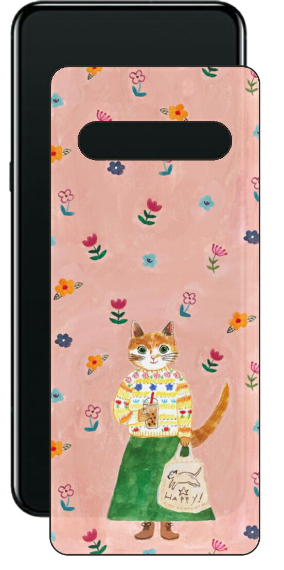 LG V60 ThinQ 5G用 【コラボ プリント Design by よこお さとみ 004 】 背面 保護 フィルム 日本製