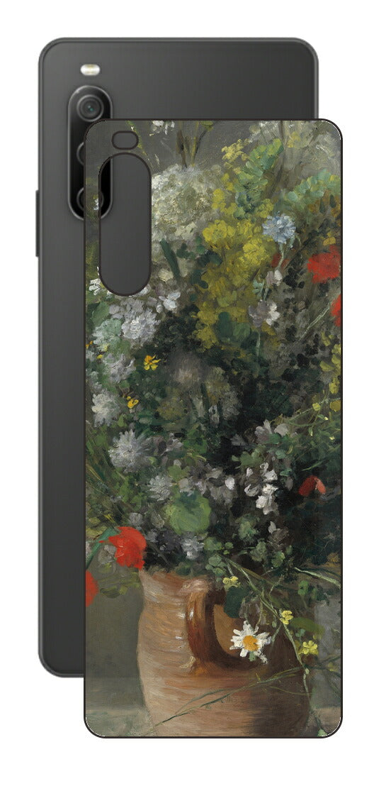 Sony Xperia 10 IV用 背面 保護 フィルム 名画 プリント ルノワール 花瓶の花（ ピエール＝オーギュスト・ルノワール Pierre-Auguste Renoir ）