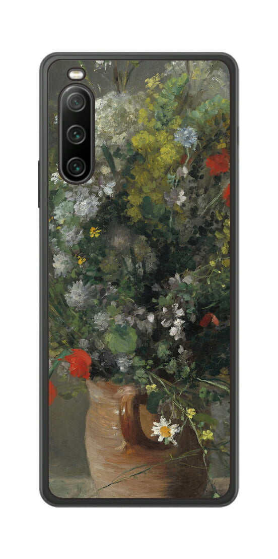 Sony Xperia 10 IV用 背面 保護 フィルム 名画 プリント ルノワール 花瓶の花（ ピエール＝オーギュスト・ルノワール Pierre-Auguste Renoir ）
