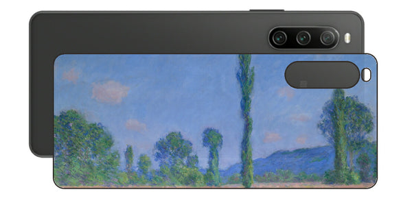 Sony Xperia 10 IV用 背面 保護 フィルム 名画プリント クロード・モネ （ Claude Monet ) ポプラとポピー