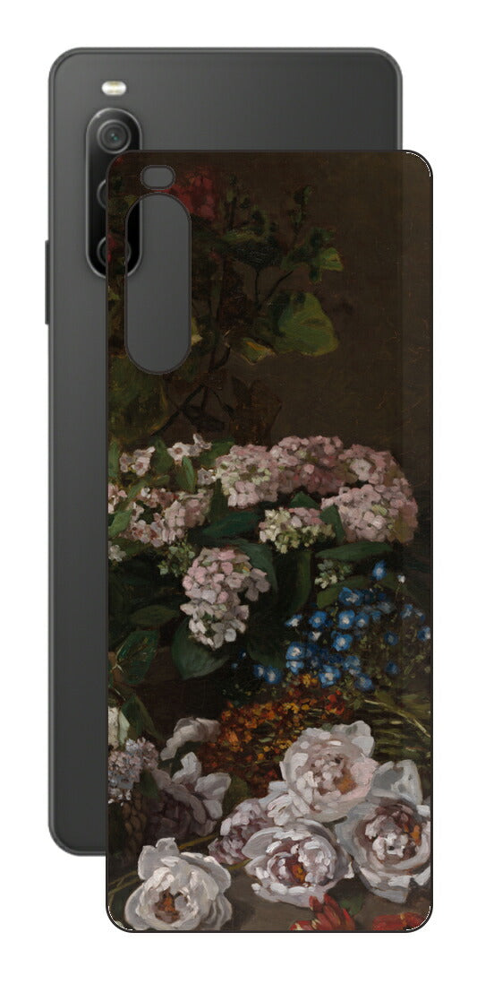 Sony Xperia 10 IV用 背面 保護 フィルム 名画プリント クロード・モネ （ Claude Monet ) 春の花