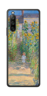 Sony Xperia 10 IV用 背面 保護 フィルム 名画プリント クロード・モネ （ Claude Monet ) ヴェトゥイユの画家の庭