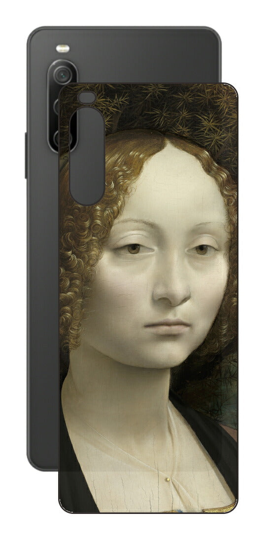 Sony Xperia 10 IV用 背面 保護 フィルム 名画 プリント ダ・ヴィンチ ジネーヴラ・デ・ベンチの肖像（ レオナルド・ダ・ヴィンチ Leonardo da Vinci ）