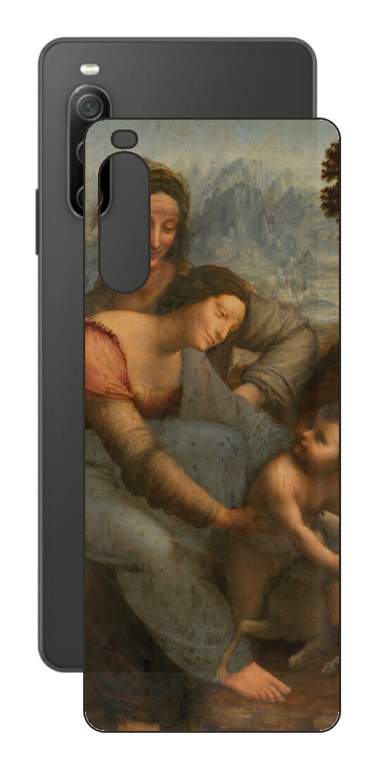 Sony Xperia 10 IV用 背面 保護 フィルム 名画 プリント ダ・ヴィンチ 聖アンナと聖母子（ レオナルド・ダ・ヴィンチ Leonardo da Vinci ）