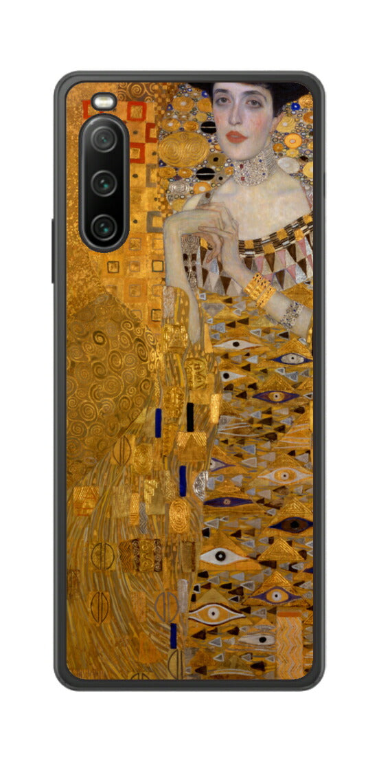 Sony Xperia 10 IV用 背面 保護 フィルム 名画プリント グスタフ クリムト アデーレ・ブロッホ=バウアーの肖像Ⅰ ...