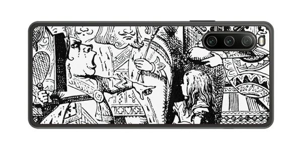 Sony Xperia 10 IV用 背面 保護 フィルム 名画プリント ジョン・テニエル （ John Tenniel ) 王様と女王様