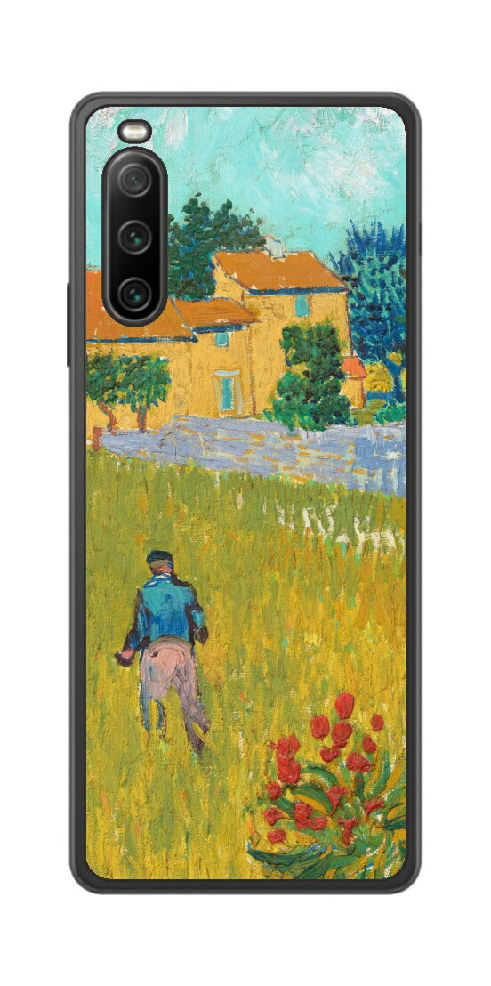 Sony Xperia 10 IV用 背面 保護 フィルム 名画 プリント ゴッホ プロヴァンスの農家（ フィンセント ファン ゴッホ Vincent Willem van Gogh ）
