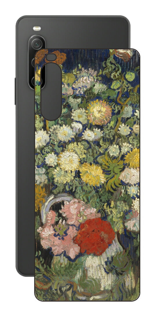 Sony Xperia 10 IV用 背面 保護 フィルム 名画 プリント ゴッホ 花瓶の花の花束（ フィンセント ファン ゴッホ Vincent Willem van Gogh ）