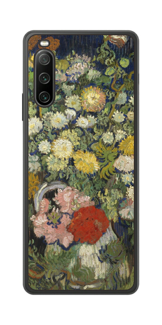 Sony Xperia 10 IV用 背面 保護 フィルム 名画 プリント ゴッホ 花瓶の花の花束（ フィンセント ファン ゴッホ Vincent Willem van Gogh ）