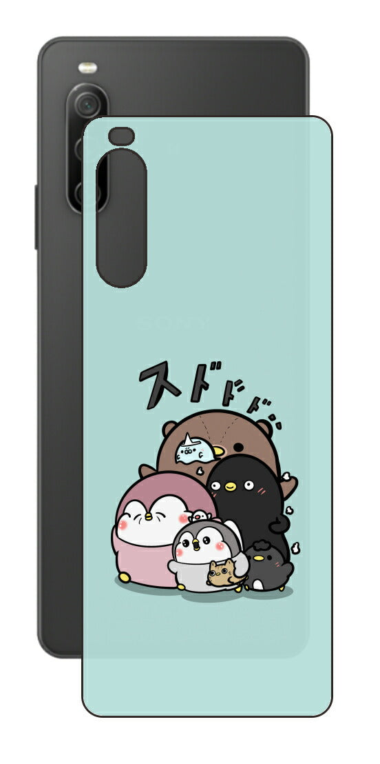 ClearView Sony Xperia 10 IV用 【コラボ プリント Design by お腹すい汰 001 】 背面 保護 フィルム 日本製