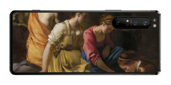 Sony Xperia 1 II用 背面 保護 フィルム 名画 プリント フェルメール ディアナとニンフたち （ ヨハネス・フェルメール Johannes Vermeer ）