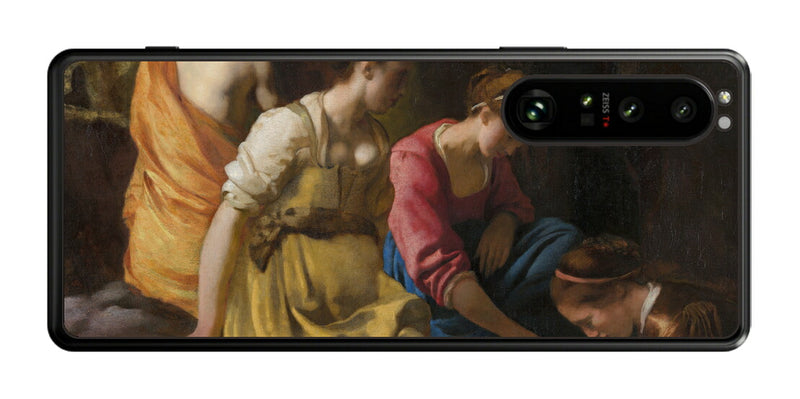 Sony Xperia 1 III用 背面 保護 フィルム 名画 プリント フェルメール ディアナとニンフたち （ ヨハネス・フェルメール Johannes Vermeer ）