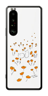 Sony Xperia 1 III用 【コラボ プリント Design by すいかねこ 006 】 背面 保護 フィルム 日本製