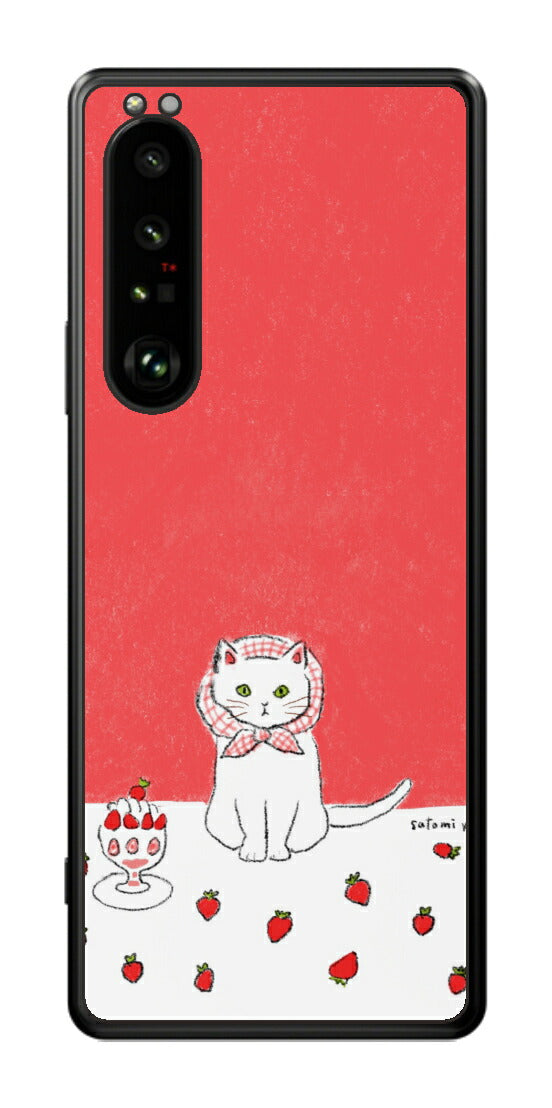 Sony Xperia 1 III用 【コラボ プリント Design by よこお さとみ 001 】 背面 保護 フィルム 日本製