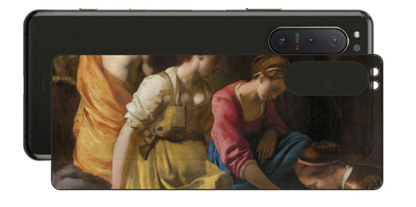 Sony Xperia 5 II用 背面 保護 フィルム 名画 プリント フェルメール ディアナとニンフたち （ ヨハネス・フェルメール Johannes Vermeer ）