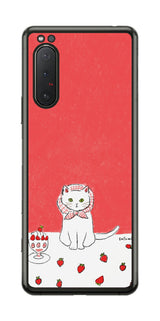 Sony Xperia 5 II用 【コラボ プリント Design by よこお さとみ 001 】 背面 保護 フィルム 日本製