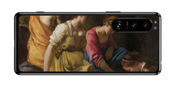 Sony Xperia 5 III用 背面 保護 フィルム 名画 プリント フェルメール ディアナとニンフたち （ ヨハネス・フェルメール Johannes Vermeer ）