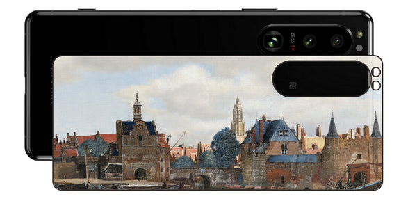 Sony Xperia 5 III用 背面 保護 フィルム 名画 プリント フェルメール デルフトの眺望 （ ヨハネス・フェルメール Johannes Vermeer ）