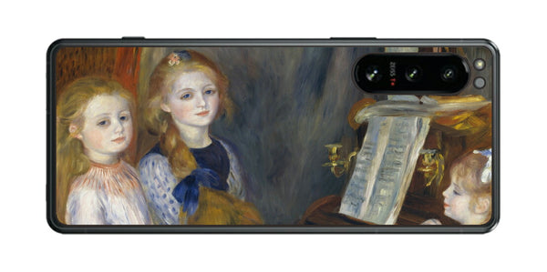 Sony Xperia 5 IV用 背面 保護 フィルム 名画 プリント ルノワール カチュール・メンデスの娘たち（ ピエール＝オーギュスト・ルノワール Pierre-Auguste Renoir ）