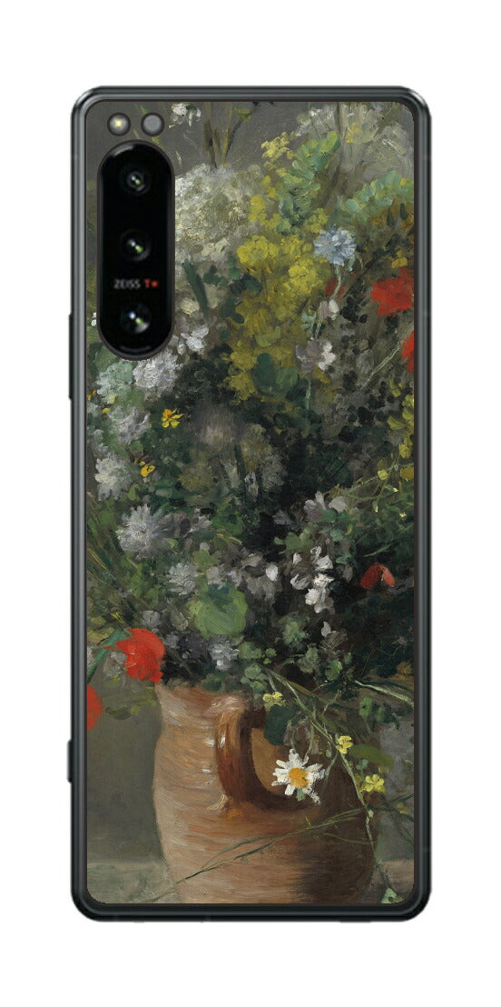 Sony Xperia 5 IV用 背面 保護 フィルム 名画 プリント ルノワール 花瓶の花（ ピエール＝オーギュスト・ルノワール Pierre-Auguste Renoir ）