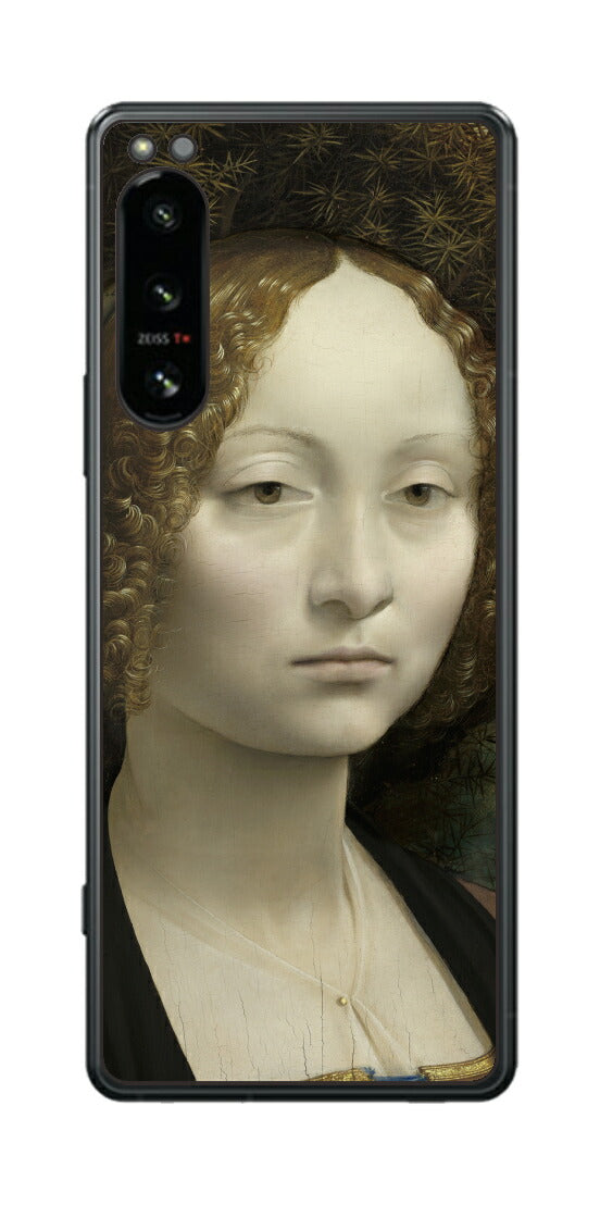 Sony Xperia 5 IV用 背面 保護 フィルム 名画 プリント ダ・ヴィンチ ジネーヴラ・デ・ベンチの肖像（ レオナルド・ダ・ヴィンチ Leonardo da Vinci ）