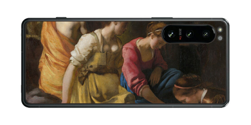 Sony Xperia 5 IV用 背面 保護 フィルム 名画 プリント フェルメール ディアナとニンフたち （ ヨハネス・フェルメール Johannes Vermeer ）