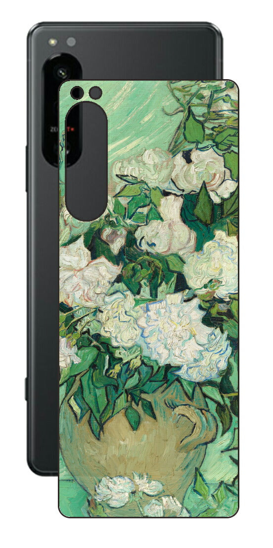 Sony Xperia 5 IV用 背面 保護 フィルム 名画 プリント ゴッホ バラ（ フィンセント ファン ゴッホ Vincent Willem van Gogh ）