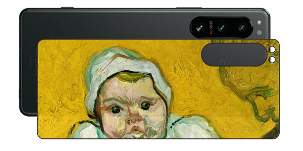 Sony Xperia 5 IV用 背面 保護 フィルム 名画 プリント ゴッホ ルーラン夫人と赤ちゃん（ フィンセント ファン ゴッホ Vincent Willem van Gogh ）